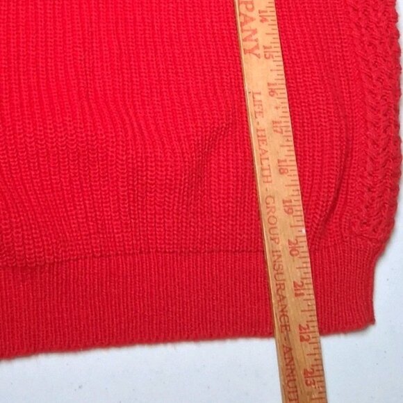 Vintage 1980s Winks Lane Sweater Vest Women Size 38 Red Ribbed Knit Retro - Picture 4 of 11
